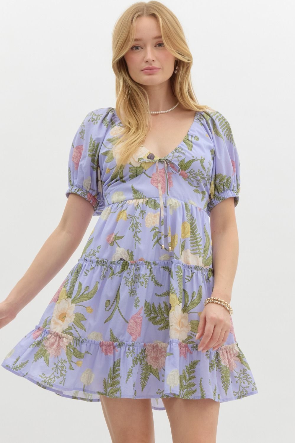 Chelsie Floral Puff Sleeve Dress