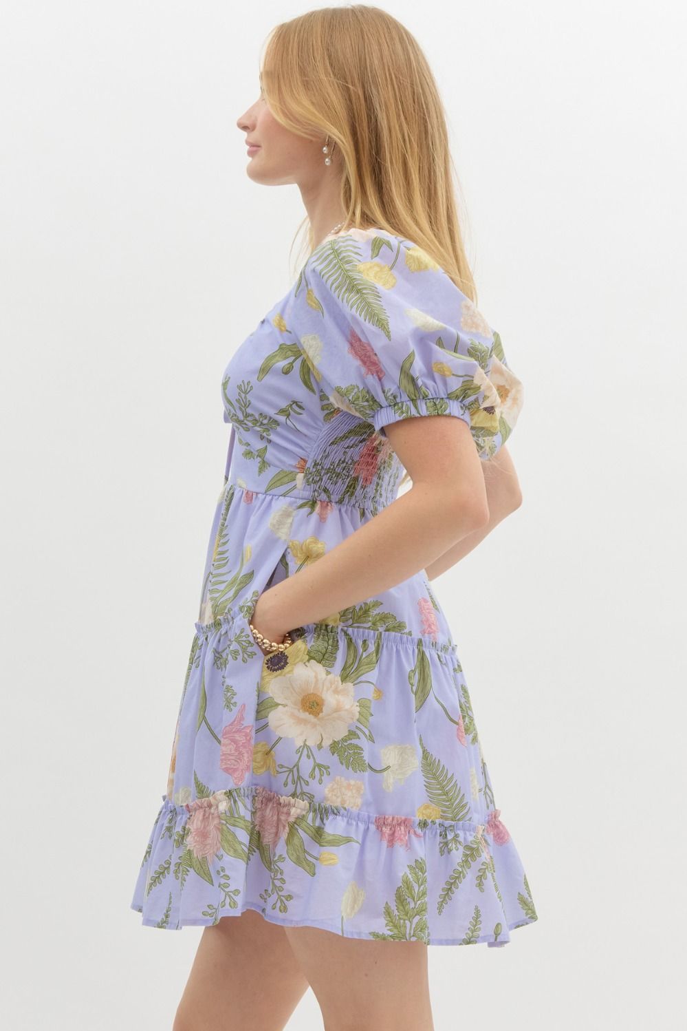 Chelsie Floral Puff Sleeve Dress