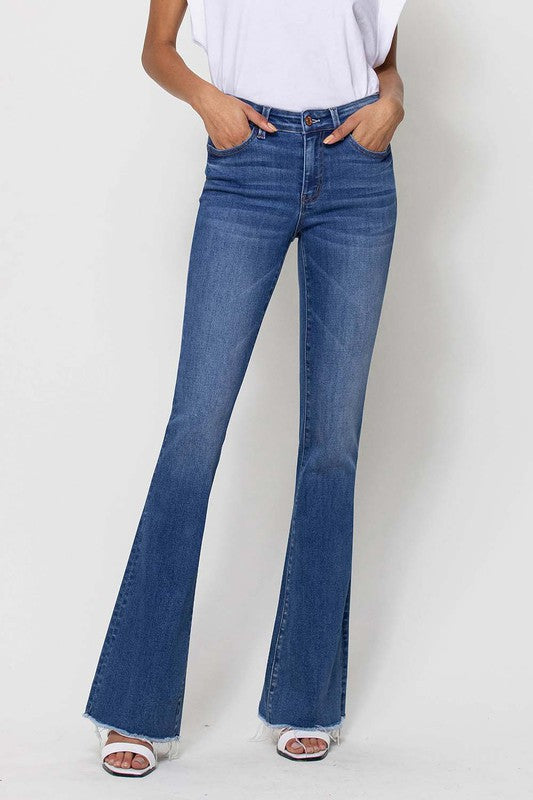 Marlie Mid Rise Mini Flare Jean