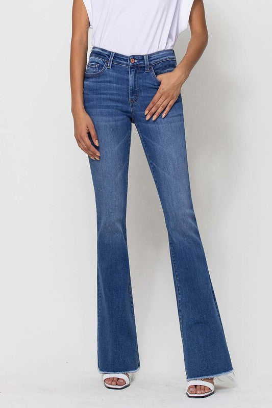 Marlie Mid Rise Mini Flare Jean