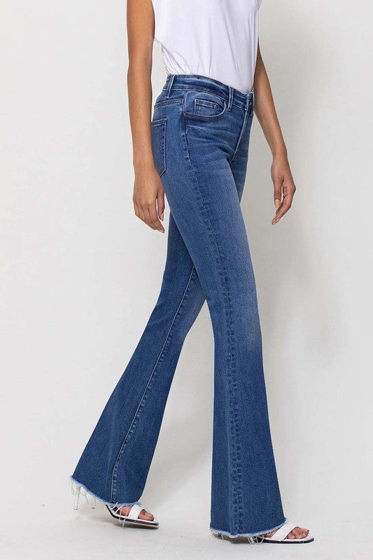 Marlie Mid Rise Mini Flare Jean