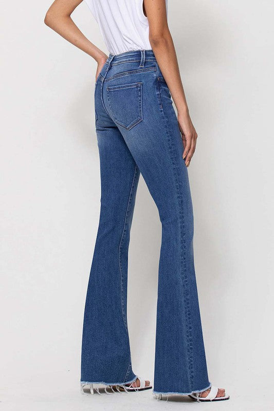 Marlie Mid Rise Mini Flare Jean