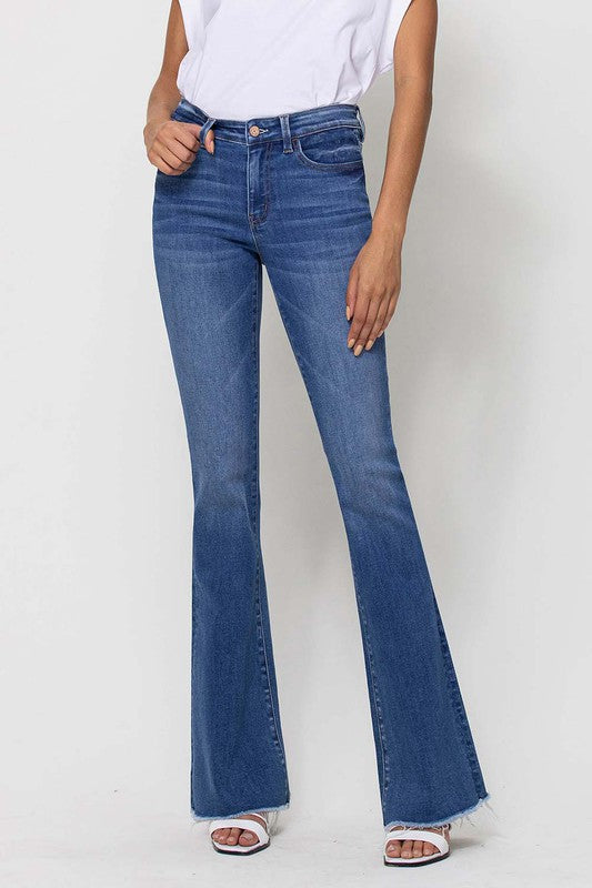 Marlie Mid Rise Mini Flare Jean