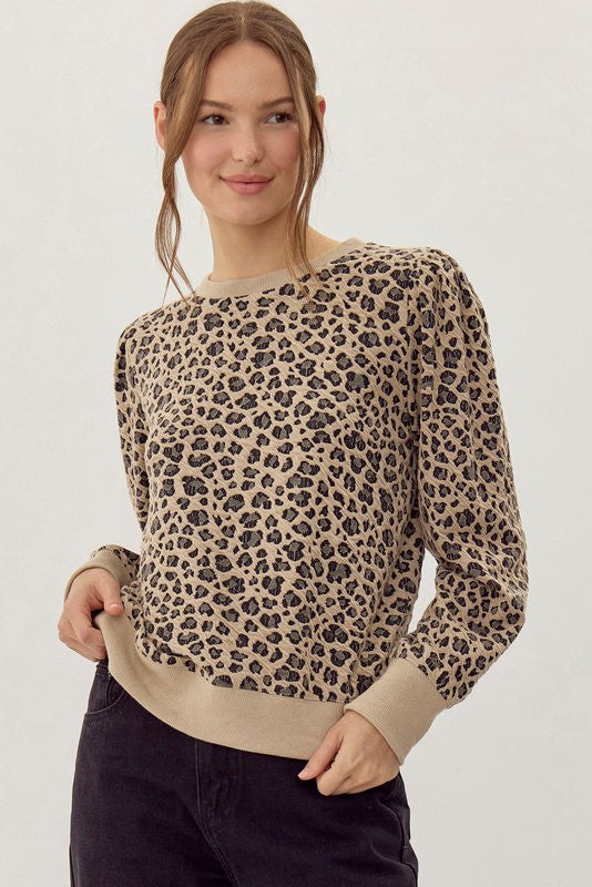 Alyx Leopard Puff Sleeve Pullover