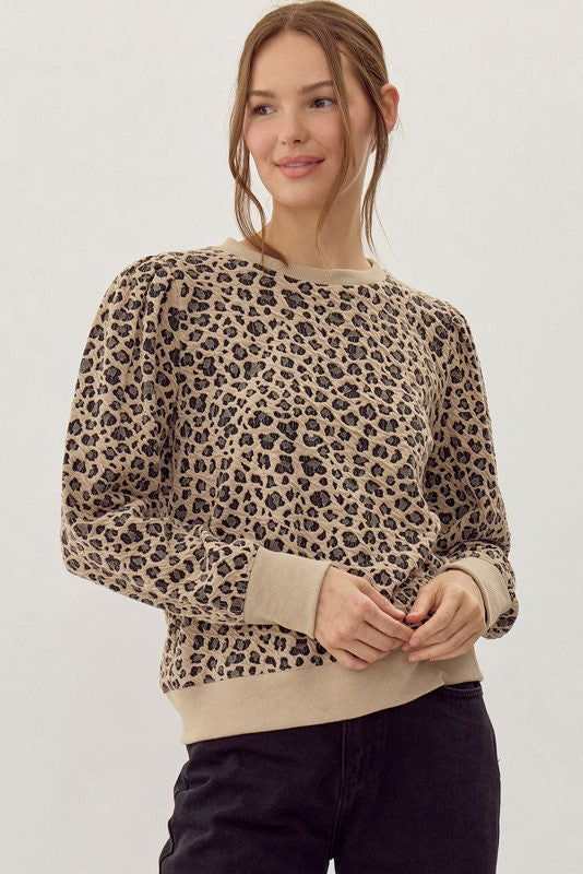 Alyx Leopard Puff Sleeve Pullover