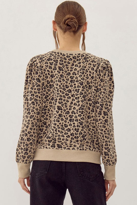 Alyx Leopard Puff Sleeve Pullover