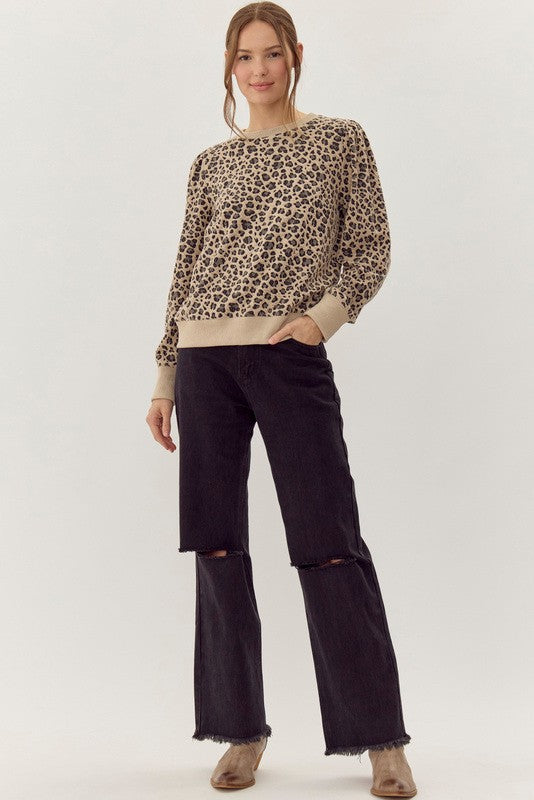 Alyx Leopard Puff Sleeve Pullover