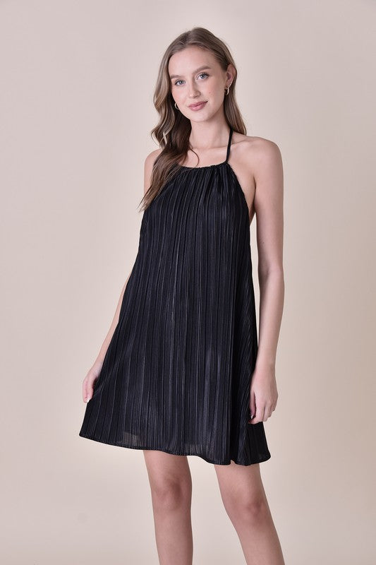 Amala Halter Pleated Dress