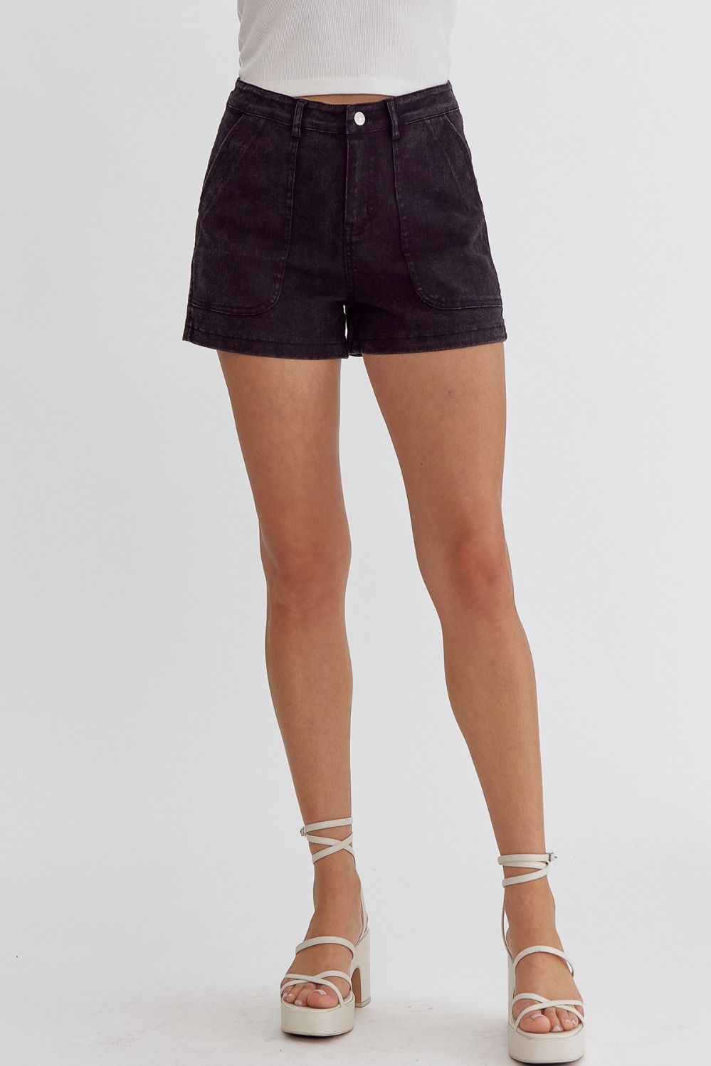 Britlyn Denim Shorts (Black)